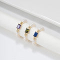 S925 Sterling Silver Adjustable Elasticity Ring with Diamonds and Freshwater Pearls Unisex Wedding and Gift Accessory
