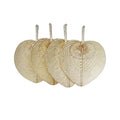 Wholesale Customizable Viet Nam Bamboo Craft Weave Hand Fan Heart- Shaped Handwoven Fans Rattan Raffia Stylish Blank