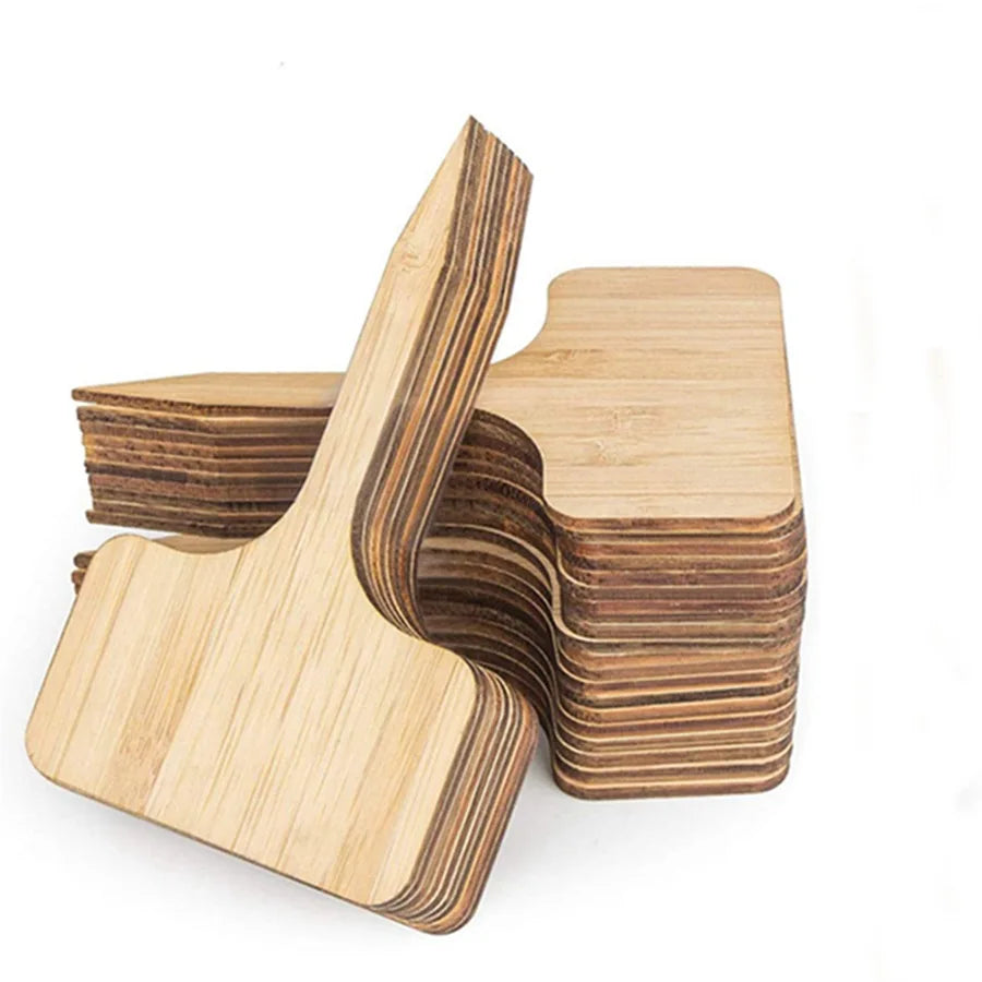 T-shaped Wooden Sign Tabs  Waterproof Garden Wood Plant Labels Outdoor Decoration Flower Markers Wooden Plant Label