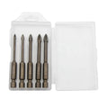5pcs Hexagonal Handle Cross Glass Drill Bit 3-7mm Roasted Yellow king Diamond Ceramic Drill Box Set