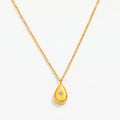 Fenny Fashion Geometric Water Drop Square Zirconia Pendant Pendant Trendy Necklace Stainless Steel Jewelry Wholesale