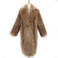 Customizable Long Solid Fox Fur Coat Breathable Waterproof Winter Luxury Fur Jacket with Draped Design