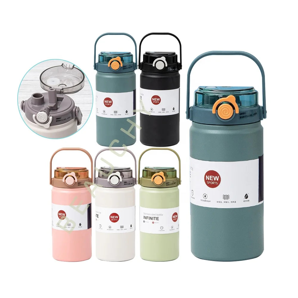 High Quality 32oz 40oz Food Grade Vacuum Insulated Stainless Steel Water Bottle Sport Drinking Flask With Handle