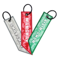 Sublimation Embroidery Keychain Merrow Border Iron on Embroidered Patch With Keyring for Garments Custom Woven Key Tag