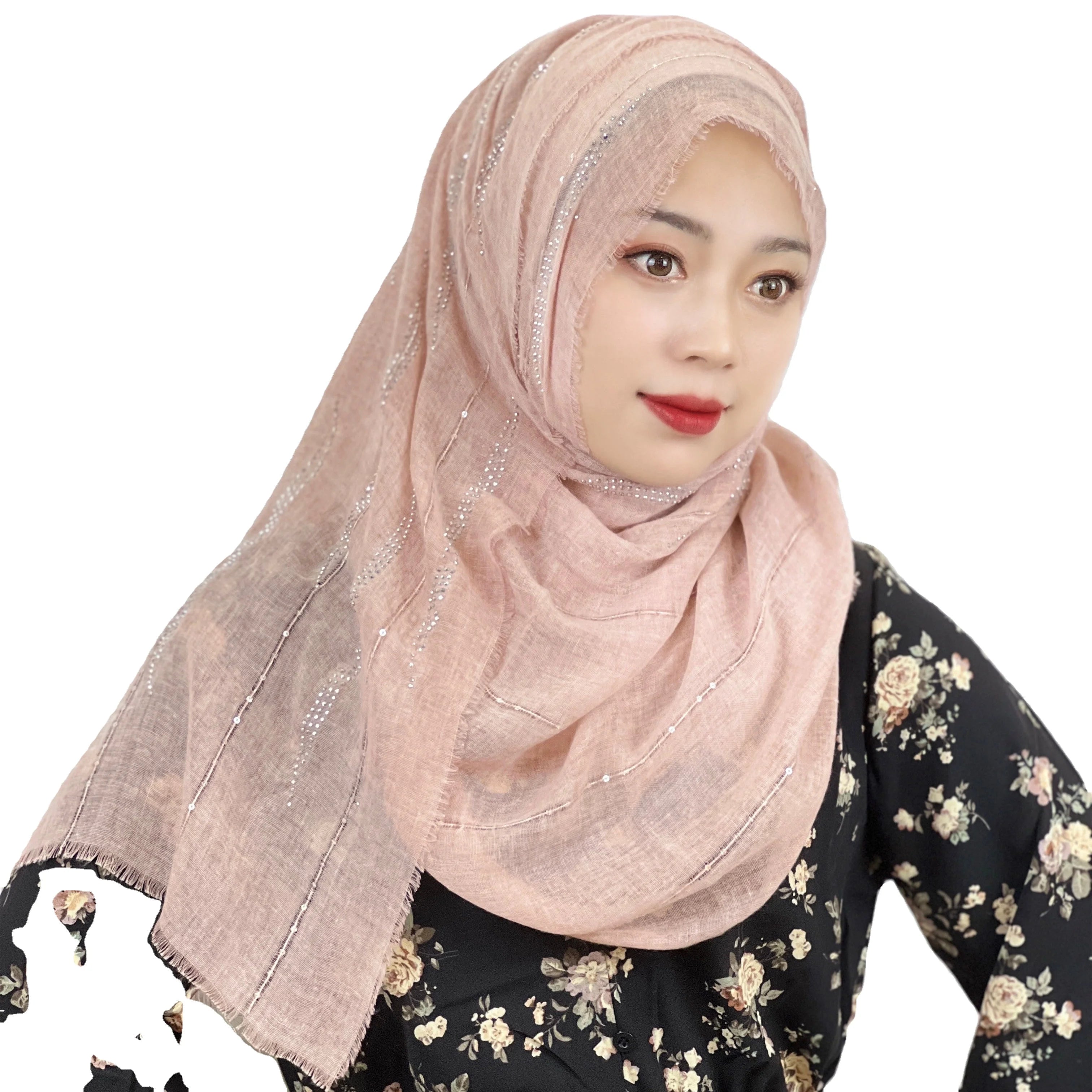 New Malaysia Turban Sequins Hot Chiffon Drill Women's Scarf Wholesale Hijabs Indonesia Women Headscarves