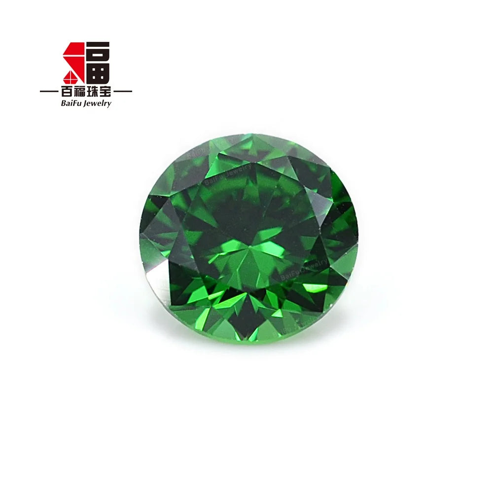 Baifu 5A Round Brilliant Cut 8.0mm Dark Aquamarine Cubic Zirconia Loose CZ Stones Wholesale
