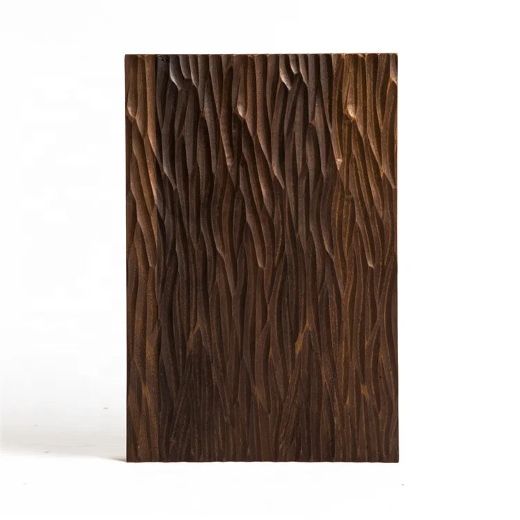 MUMU 3D Solid Wood Interior Decorative Timber Wood Ceiling Cladding Wainscoting Formwork Fence Panel