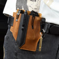 Men's Fanny Pack Crazy Horse Genuine Leather Tools Holster Belt Bag Multitool Sheath Tool Waist Bag Men with Key Holder