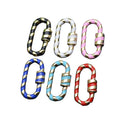 Gold Plated Multi Enamel Oval Shape Lock Charms Carabiner Clasp Brass Connection Buckle for Necklace Making Findings