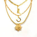 Tarnish Free Custom Jewelry 18K Gold Plated Stainless Steel Retro Cowboy Boot Thread Sunflower Pendant Necklace for Women