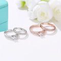 Romantic Wedding Rings Set Couple Engagement Zircon Silver Ring Classic Valentine's Day Gift Luxury Jewelry
