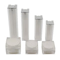 Acrylic Airless Bottle Lotion Pump Cosmetic Emulsion Packaging 15ml 30ml 50ML 100ML Luxury Square White Cream Jar 15G 30G 50G