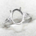 Sterling Silver 8*10mm Semi Mount Ring Empty Frame Blank Support Setting S925 Base Holder Without Center Stone for DIY Inlay