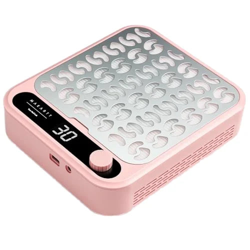 Professional Nail Dust Collector Powerful Suction Pink LED Display Adjustable Speed Reusable Filter for Acrylic Nails MegaBDM