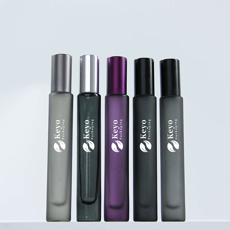 10ml clear Slim Round Cylinder Heavy Wall Thick Bottom Perfume Bottles Essential Oil Glass Roll on Roller Bottle