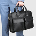 Marrant Man Business Office Lawyers Document Briefcase Genuine Leather 15.6 Inch Laptop Briefcase Leather Briefcase for Men
