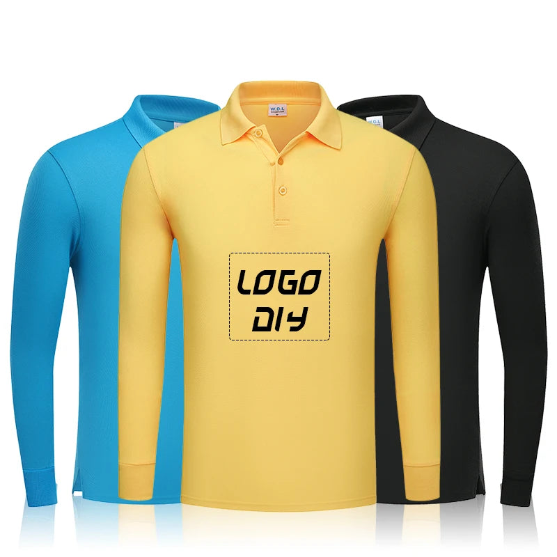 Nature Healthy Cotton Superior Quality Unisex Long Sleeves Polo Shirt Over Size Long Sleeve Polo Collar t Shirt