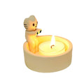 Cute Cat Tea Light Holder with Warming Paws Ceramic Easter Candle Holder Set Home Decoration and Gifts for Cat Lovers