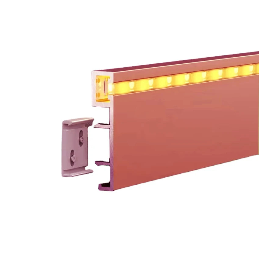 Aluminum Profiles and Lighting Fixtures with LED Aluminum Baseboard Decorative Panels Suitable for Bedrooms and Living Rooms