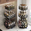 Wholesale Kitchen Metal Rotatable Storage Rack 1/2/3 Layers Removable Multifunctional Sundries Vegetable Fruit Storage Rack