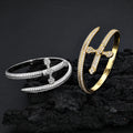 Fashion Women Men Hip Hop 2Row Luxury Diamond CZ Cubic Zirconia Cuff Bangles Bracelet