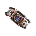 AA00201 Hot Sale 12 Zodiac Bracelet Leather Punk Bracelet Bangle for Women Men Retro Braided Rope