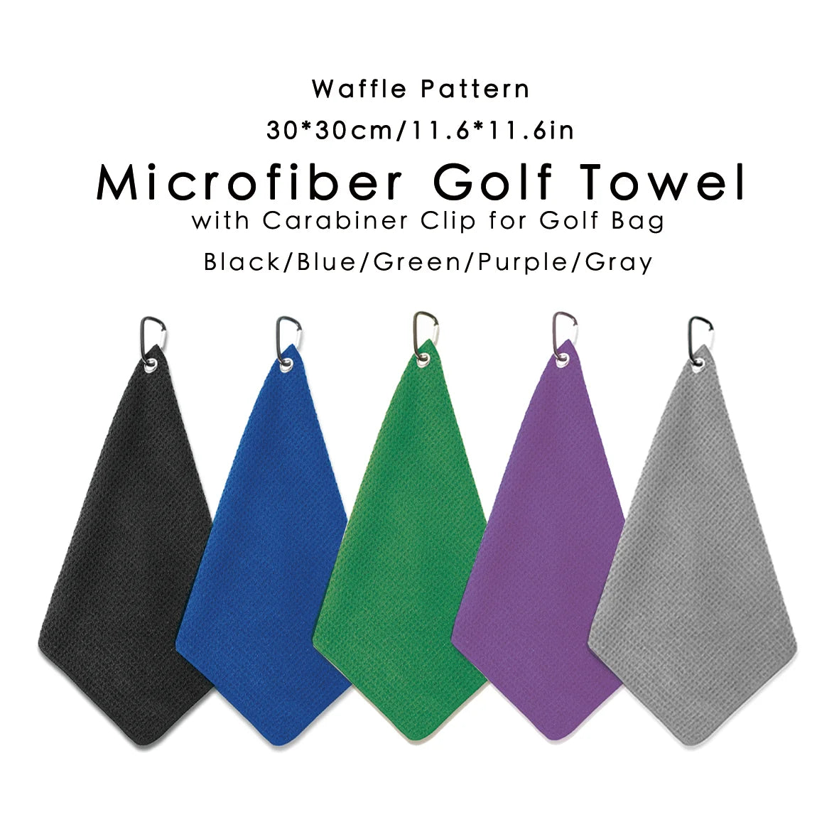 Personalized Microfiber Waffle Blank Blue Grey Waffle Golf Towel