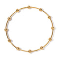 JD-30 Vintage Gold Hand Jewelry Simple Round Ball Stainless Steel Titanium Bangle Bracelet