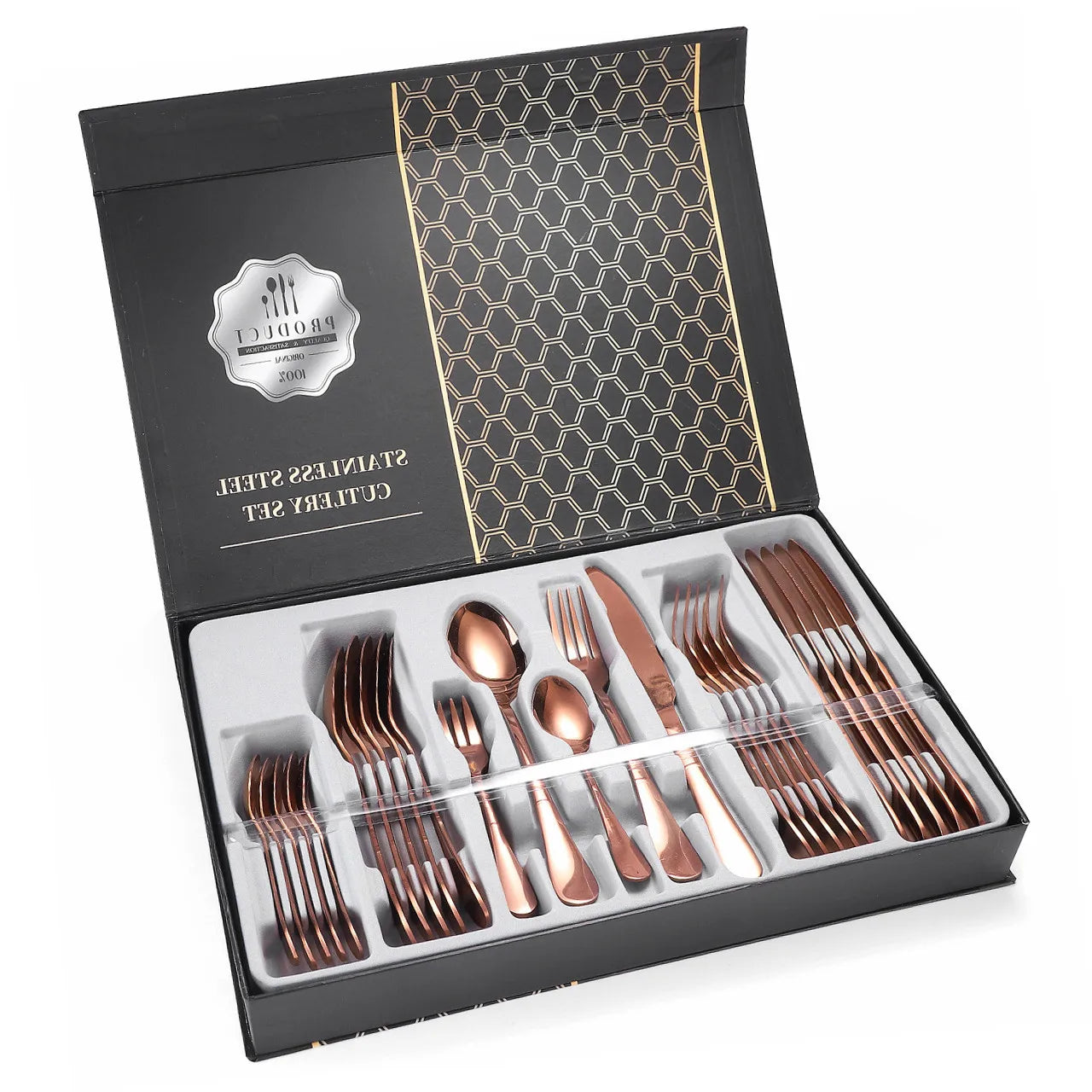 Best Quality Durable 30Pcs Stainless Steel 18/0 Restaurant Rose Gold Tableware Cutlery Flatware Set