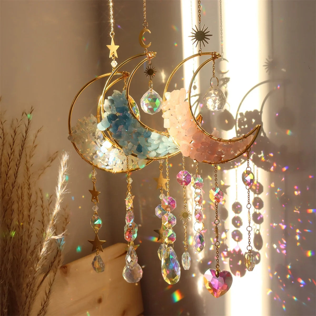 Hot Sale Natural Crystal Handmade Hanging Sun Catcher Crystal Sun Catchers Hanging Suncatche Prism Rainbowmaker