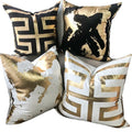 2025Wholesale Home Decor Golden Silver Stripes Velvet Black White Sofa 3D Gold Foil Print Cushion Cover Throw Pillow Cases