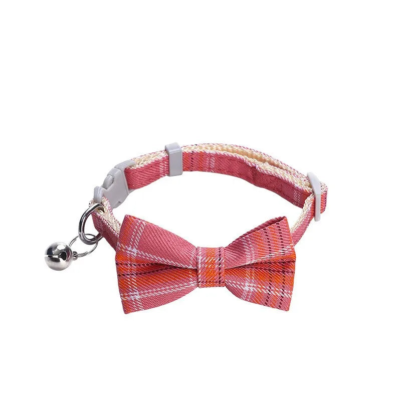 Cute Cartoon Style Eco-Friendly Polyester Soft Cat Collar with Bell and Bowknot