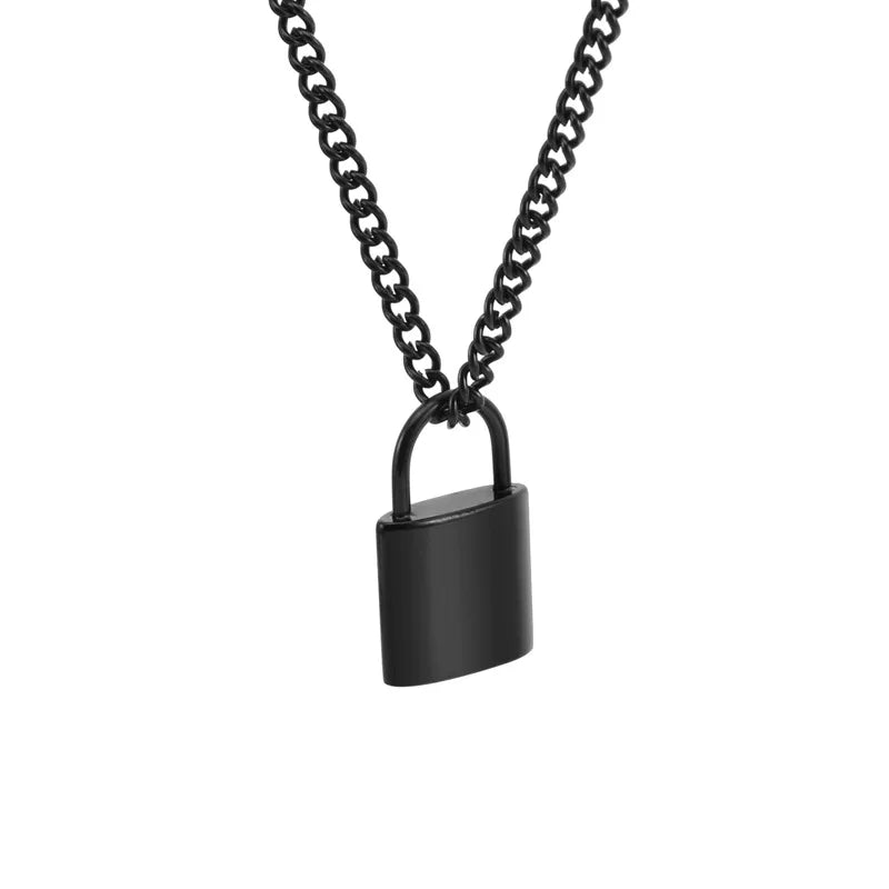 2021 New Designs Custom Stainless Steel 18K Gold Plated Lock Necklace for Women Birthday Gift
