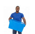 Warehouse Plastic Moving Crate Nestable Storage Attached Lid Containers Round Trip Tote Logistic Box for Transport and Delivery