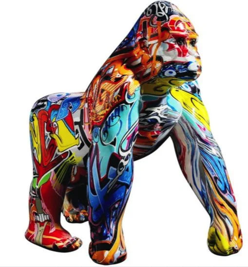 Custom Color France Wild Kong Animal Hydro Printing Gorilla Sculpture for Garden Decoration