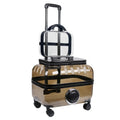 Innovation Design OEM Outdoor Large Capacity Transparent PVC Breathable Portable Cat Travel Bag Pet Trolley With Electric Fan