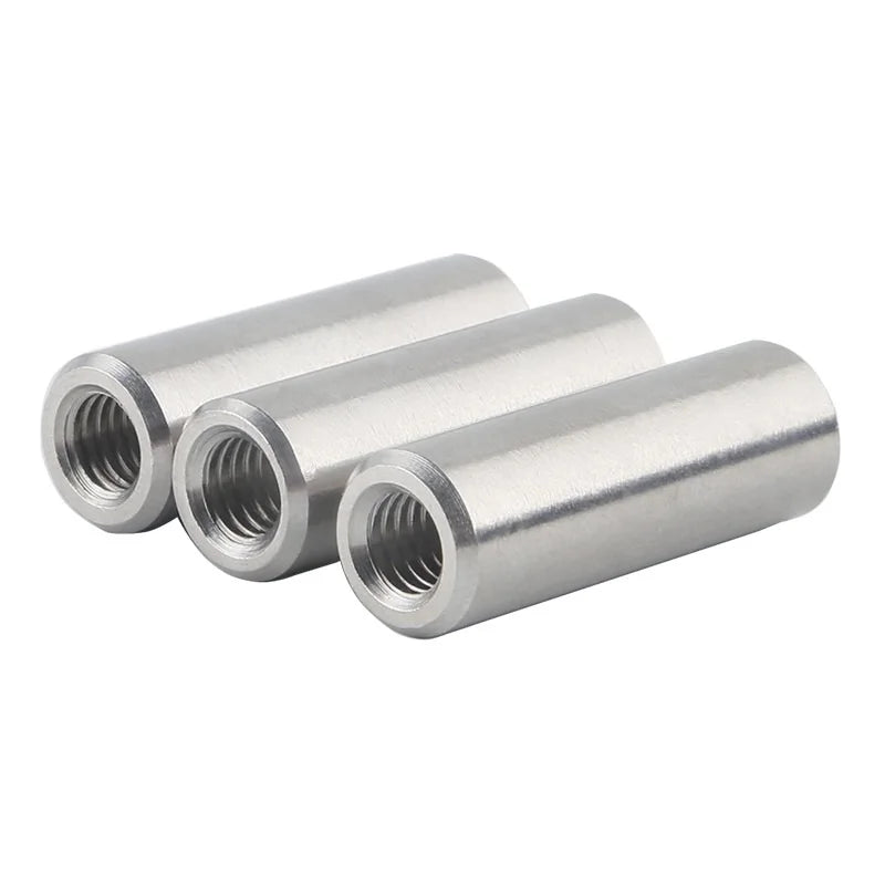 Stainless Steel 304 316 Extension Inner Threaded Steel Long  Knurled Round Coupling Nut