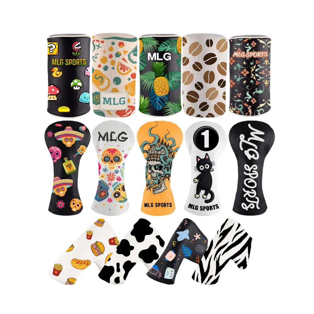 Wholesale Customized Design PU Leather Wood Driver Golf Headcover Embroidery Logo Golf Club Head Cover