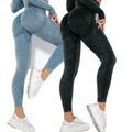 Custom LOGO Factory Price Yoga Wash High Waist Workout Washed Leggings Running Sports Pants Women Fitness Gym Clothing