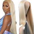 613 Lace Front Wig 200 Density 13x4 Transparent Lace Brazilian Straight Hair Wigs Pre Plucked Blonde Human Hair Wig for Women