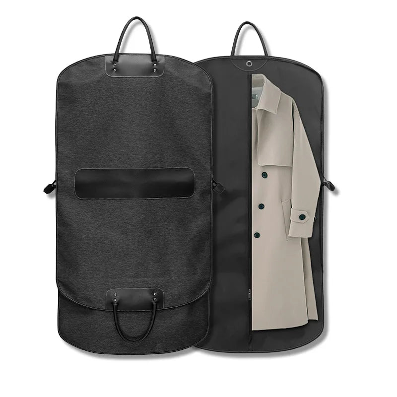 Travel Dustproof Nylon Coat Storage Bag Black Nylon Garment Bag Fur Coat Garment Bag
