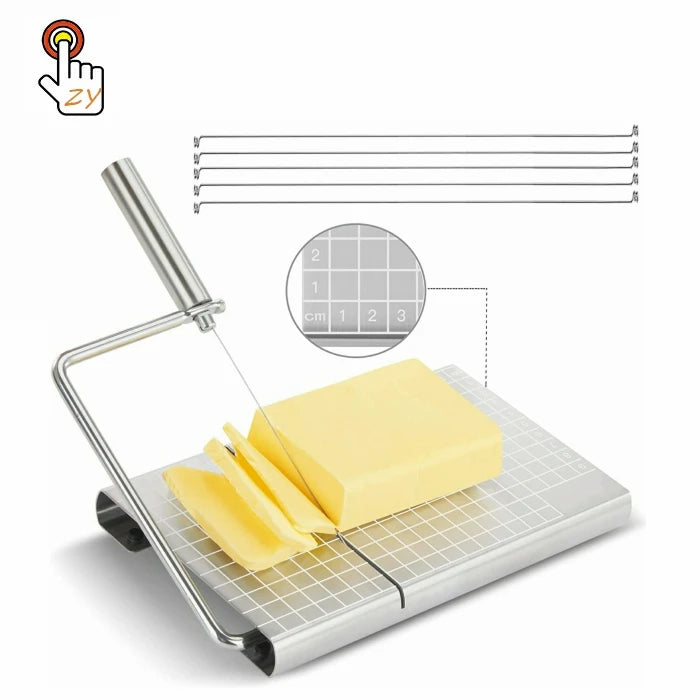 Stainless Steel Cheese Slicer Stainless Steel Wire Butter Cutter Kitchen Cheese Butter Food Slicer