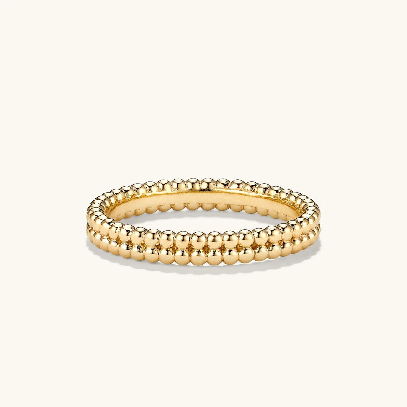 LOZRUNVE Jewellery Wholesale Dainty Silver 925 Double Beaded Band Stacking Ring