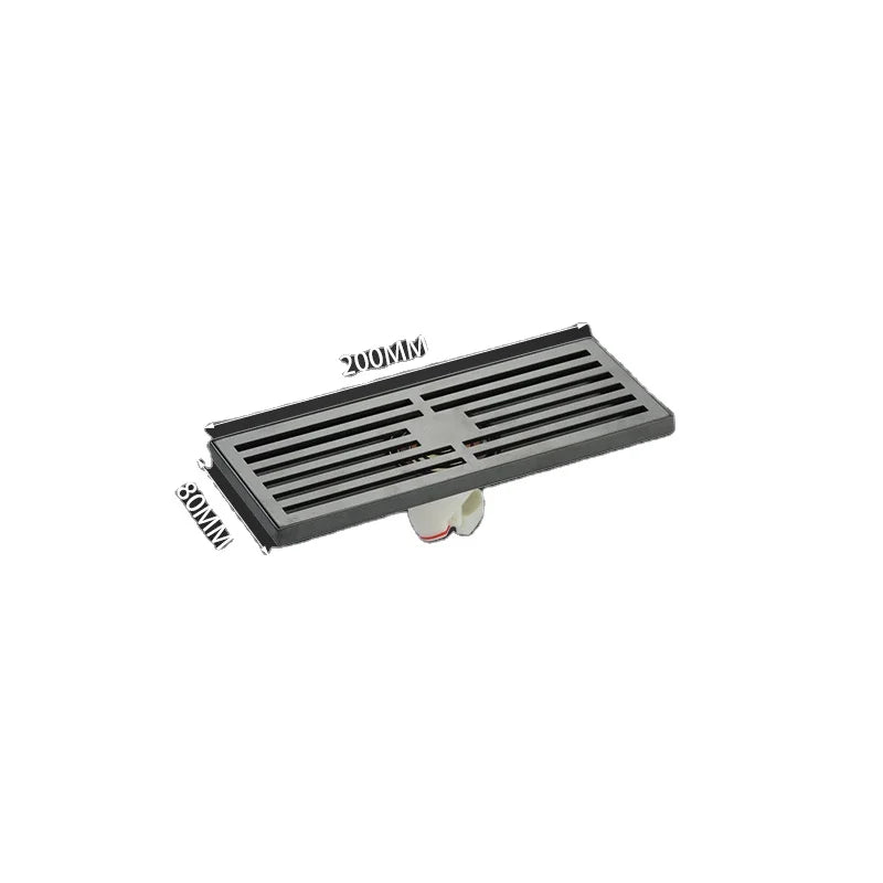 Stainless Steel Bathroom Floor Drain 200mm Rectangular Linear Shower Drain Shower Channel