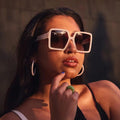 Sparloo 10350 square White Oversized 2022 Fashion Luxury Vintage Shade Womens Designer Sunglasses Famous Brands Newest