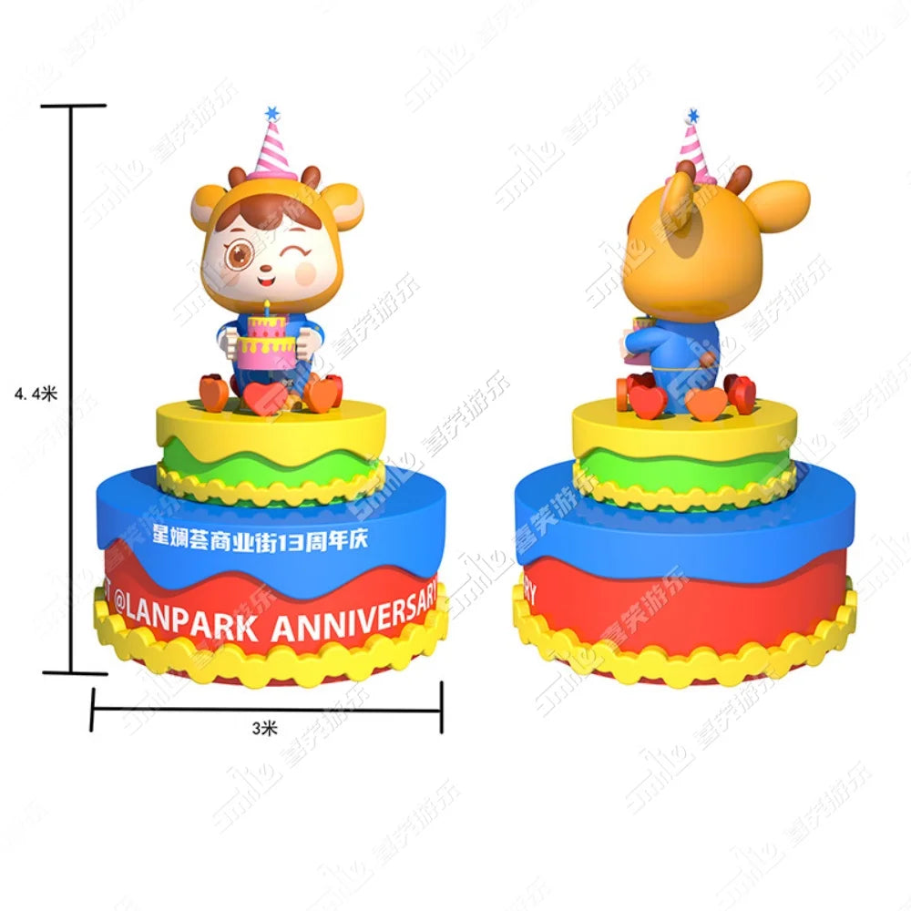 Giant Decorated Inflatable Cake Custom Inflatable Birthday Cake for Outdoor Party