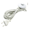 Black White PVC Copper US EU AC Power Cord 317 Button Switch Online Cable LED Light Bulb Power Cable 1.8m Foot Pedal Switch