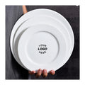 Gold Inlay White Ceramic Dinner Plates Morden Luxury Bone China Charger Dinnerware Plates for Weddings for Star Hotels
