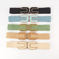 New Arrive Straw Woven Elastic Waist Belt for Women Bohemian Dress Braided Belt