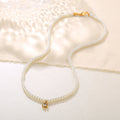 MOQ 1PCS 18K Gold Plated Round CZ Charm Clavicle Chain Necklace for Women Pearl Bead Cubic Zircon Stone Pendant Necklace
